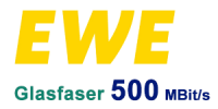 EWE Glasfaser 500 MBit/s Anschluss - schneller Internet-Tarif