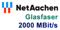 NetAachen Glasfaser 2000 MBit/s Anschluss - Gigabit Internet-Tarif