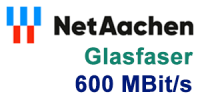 NetAachen Glasfaser 600 MBit/s Anschluss - Highspeed Internet-Tarif