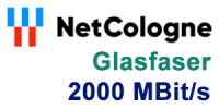 NetCologne Glasfaser 2000 MBit/s Anschluss - Gigabit Internet-Tarif