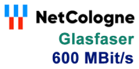 NetCologne Glasfaser 600 MBit/s Anschluss - Highspeed Internet-Tarif
