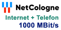 NetCologne Glasfaser Internet 1000 und Telefon Anschluss - Gigabit Tarif