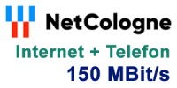NetCologne Glasfaser Internet 150 und Telefon Anschluss - beliebter Tarif