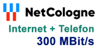 NetCologne Glasfaser Internet 300 und Telefon Anschluss - schneller Tarif