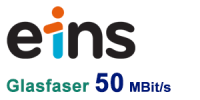 Eins Energie Glasfaser 50 MBit/s Anschluss - Tarif eins@home M
